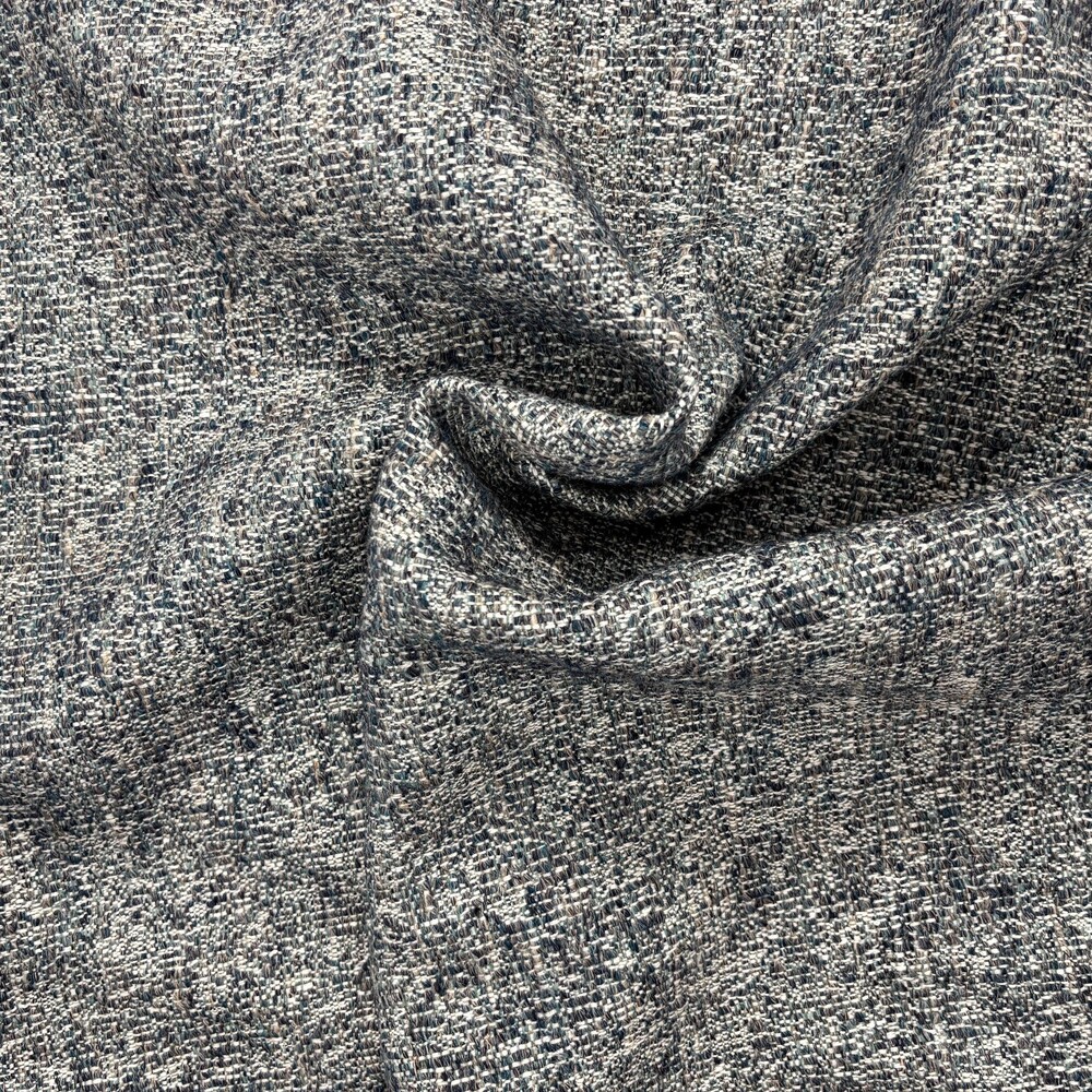 METAPHORES Deauville Maree Blue Wool & Linen Blend Fabric 55" PER YARD